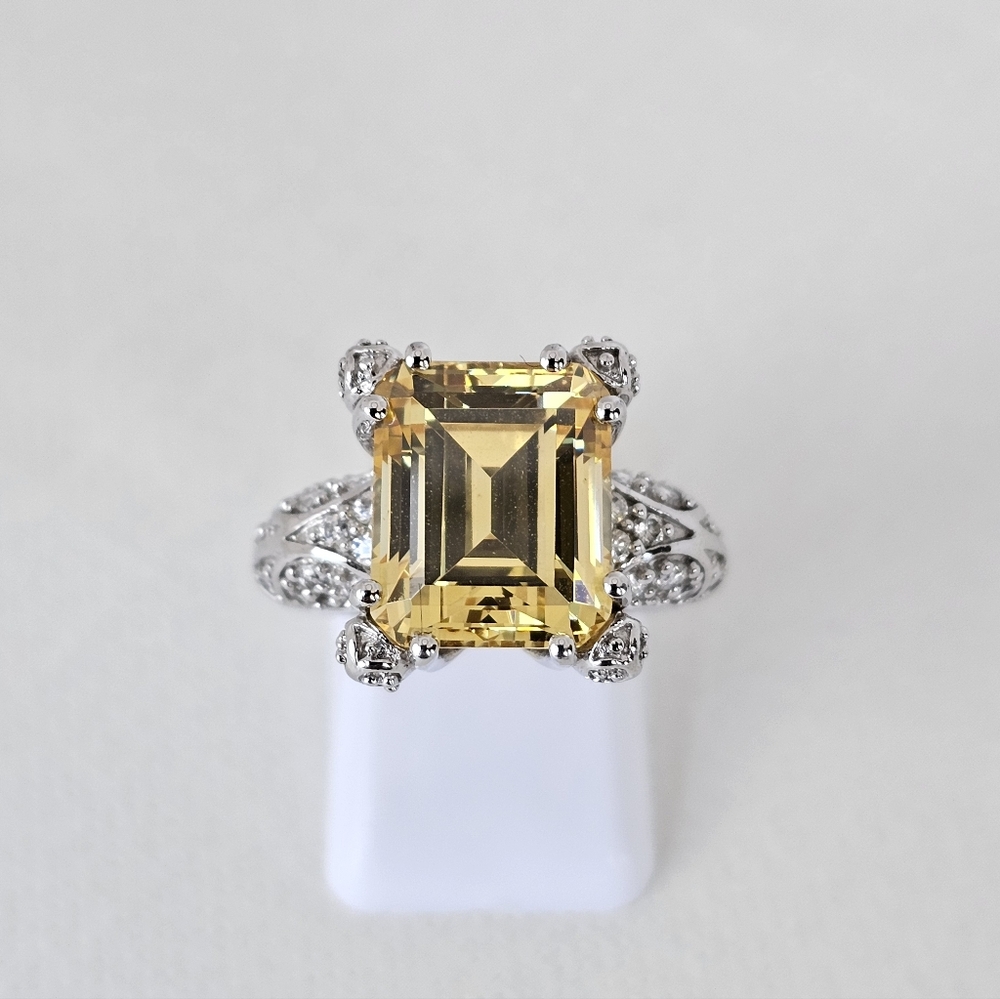 Victoria Wieck Canary Yellow Citrine Absolute Ring Sterling Silver Sz 7! - Picture 14 of 17